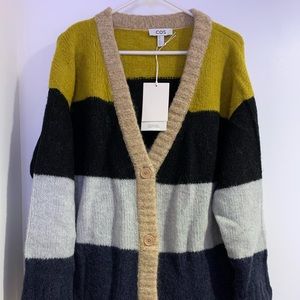 COS oversized color block cardigan